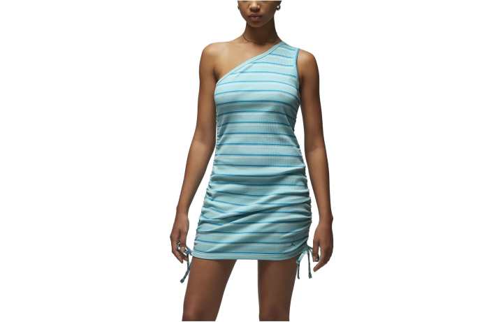 Jordan Jordan Sleeveless Dresses Women's Blue Asymmetrical Collar Moderate Short