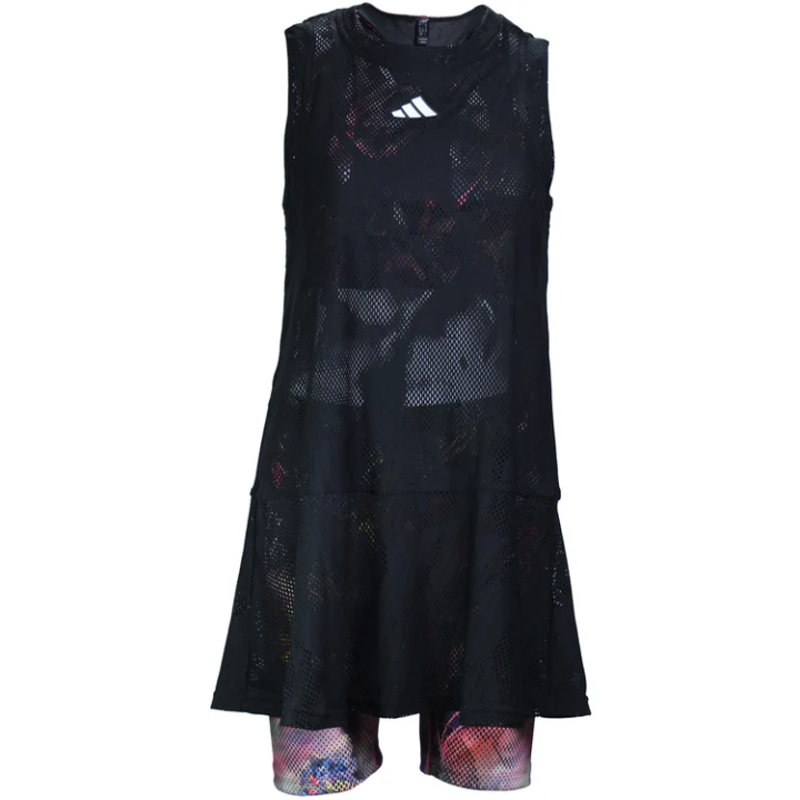 Adidas Adidas Sleeveless Dresses Women's Black Crew Neck Moderate Short