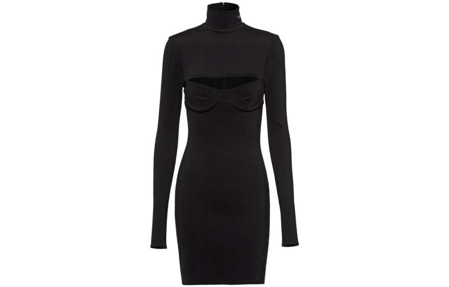 PRADA Holiday SS23 Long Sleeved Dress Women's Black