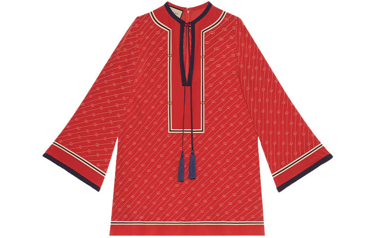 GUCCI Long Sleeved Dress Women's Red