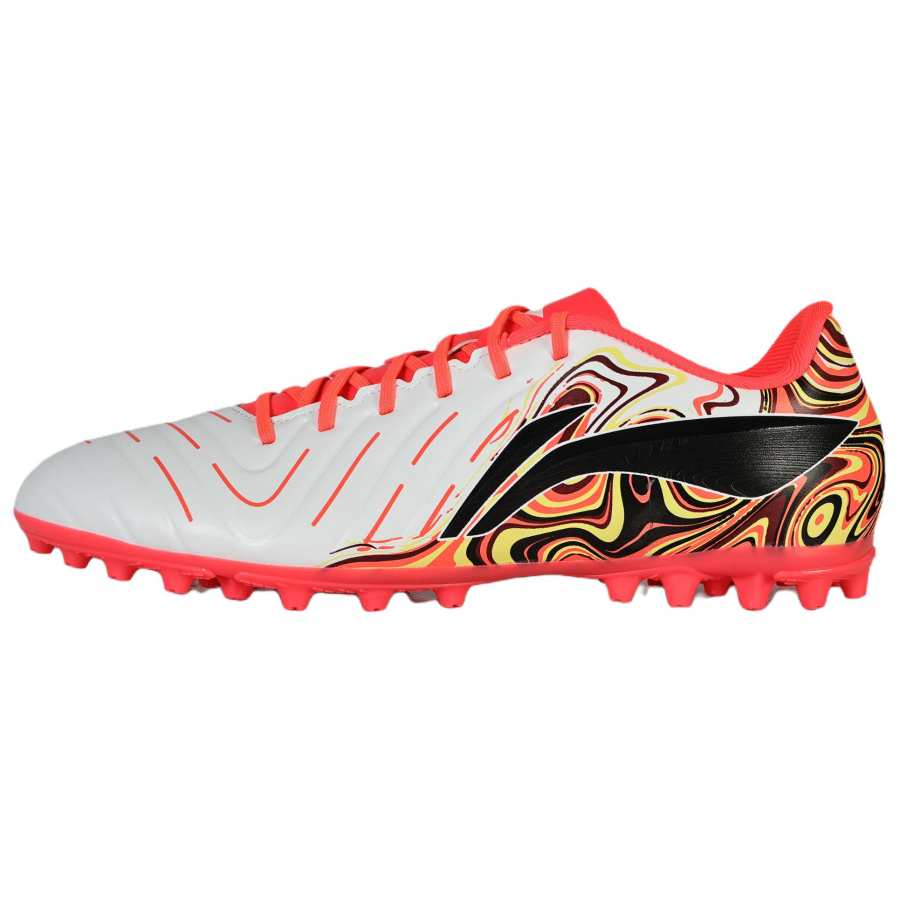Li-Ning Li Ning MG Multi Ground Soccer Shoes Unisex Standard White/Neon Crystal Red