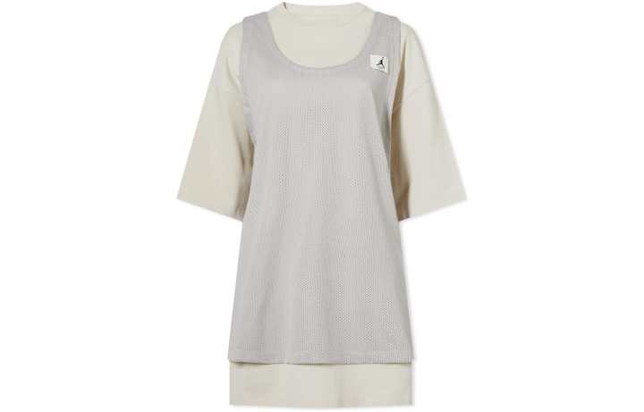 Jordan Jordan Sleeveless Dresses Women's Beige Crew Neck Moderate Mid Length