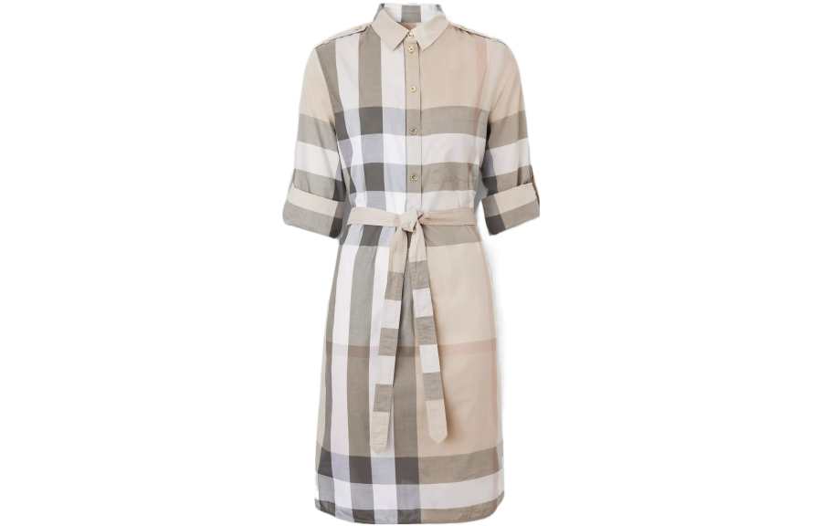 Burberry FW22 Long Sleeved Dress Women's Light Stone