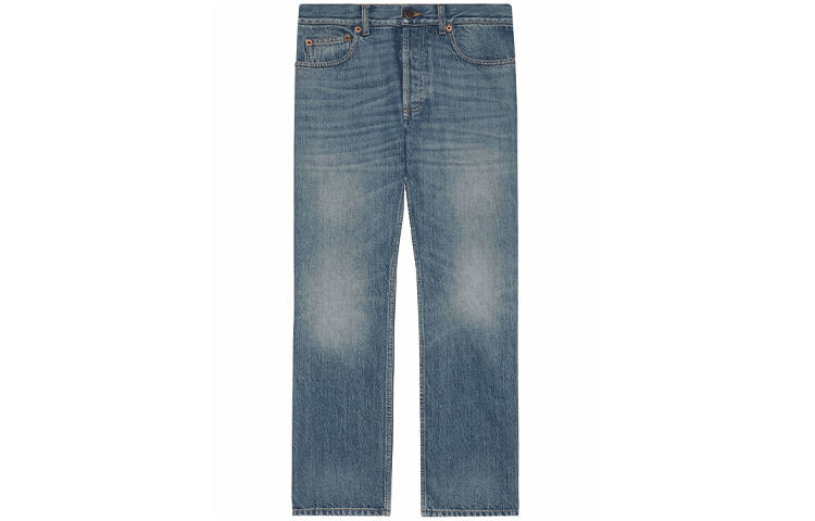 GUCCI Jeans Women's Blue Moderate Straight Fit Pants