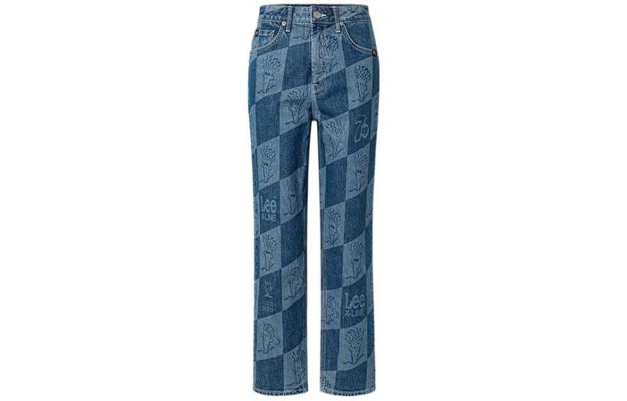 Lee Jeans Women's Blue Moderate Straight Fit Pants