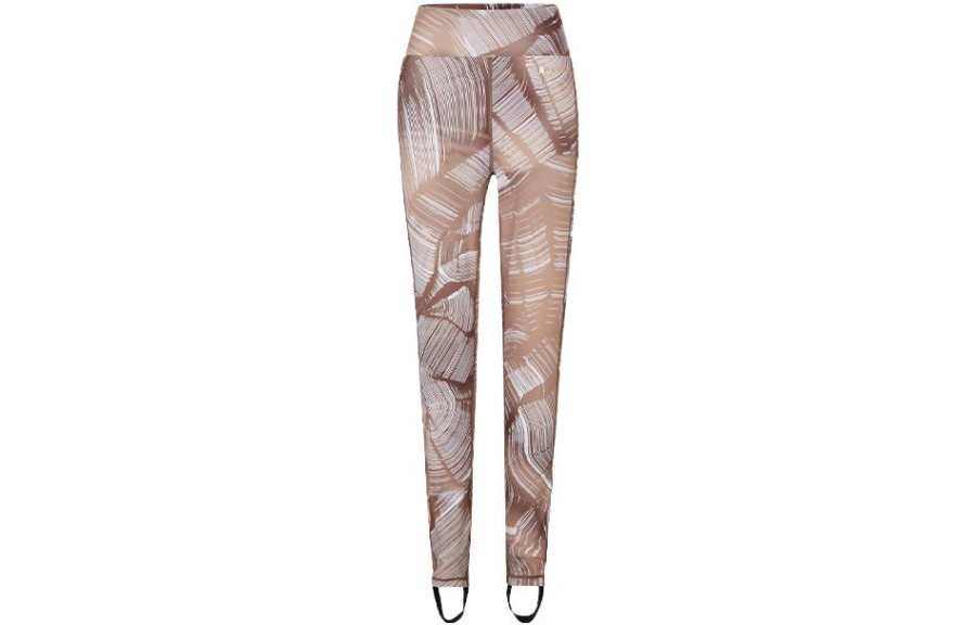 BOGNER Knitted Sweatpants Women's Brown Special Print Moderate Straight Fit Pants
