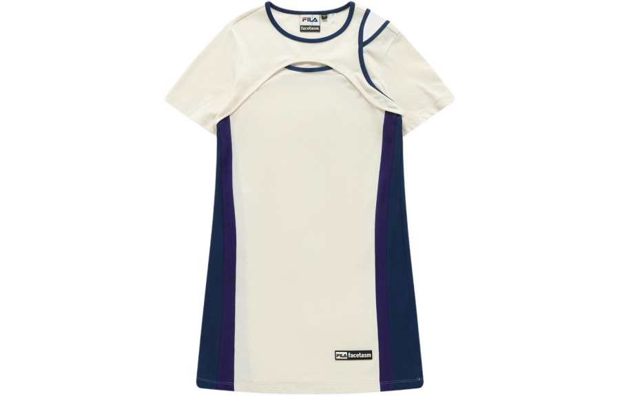 FILA FUSION x FACETASM Short Sleeved Dress Women's Maltose White
