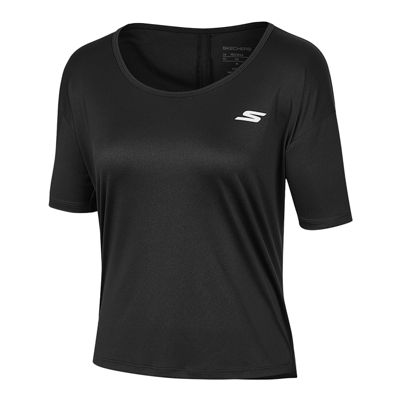 Skechers Drop Shoulder Sleeve T Shirt Women's Black 0018