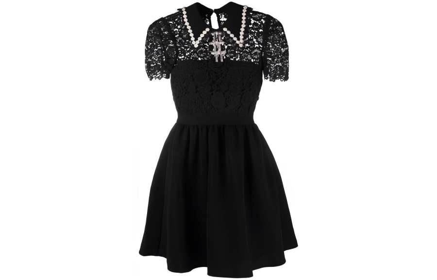 Self-portrait Self portrait SS22 Short Sleeved Dress Women's Black