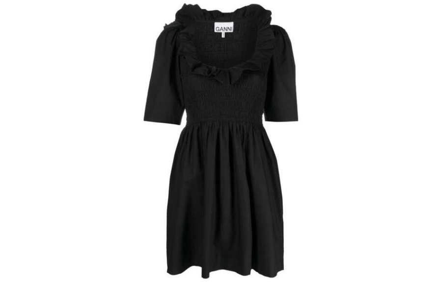 GANNI Short Sleeved Dress Women's Black
