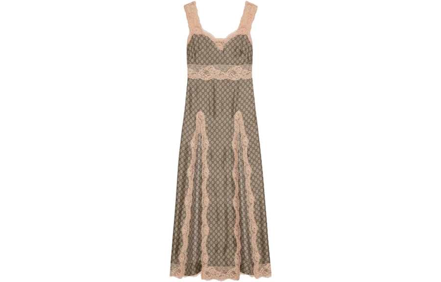 GUCCI Gg Supreme Print Silk Dress