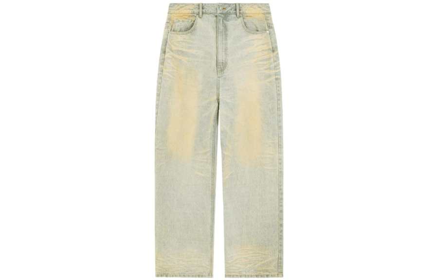WE11DONE SS23 Jeans Women's Light Blue Moderate Wide Leg Pants