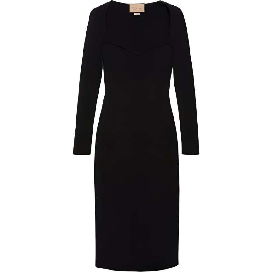 GUCCI 【Previous Season】sweetheart-neck knitted midi dress