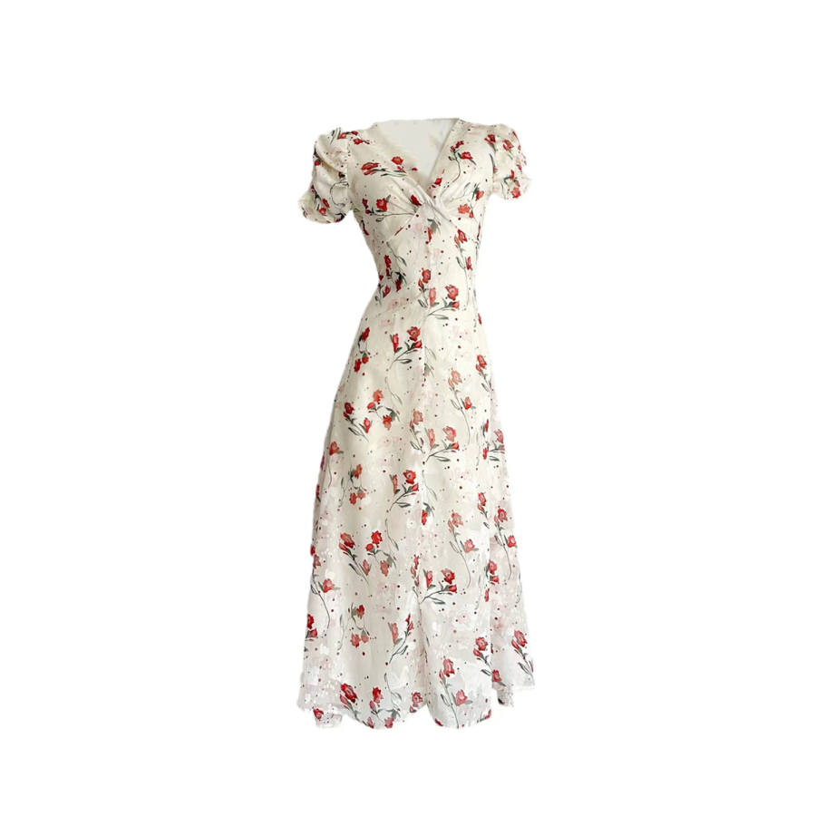 PAVLISOVA Short Sleeved Dress Women's Branching Begonia Floral