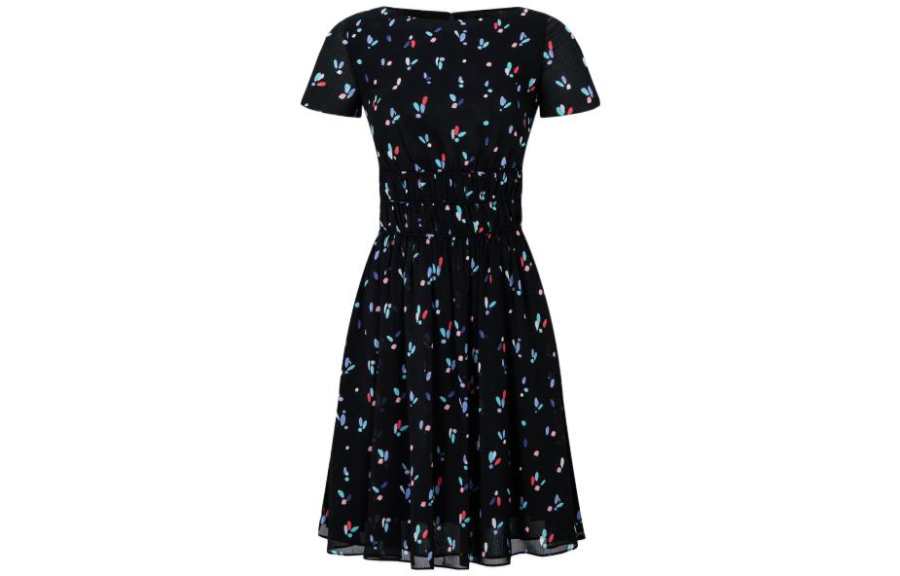 EMPORIO ARMANI SS22 Short Sleeved Dress Women's Black