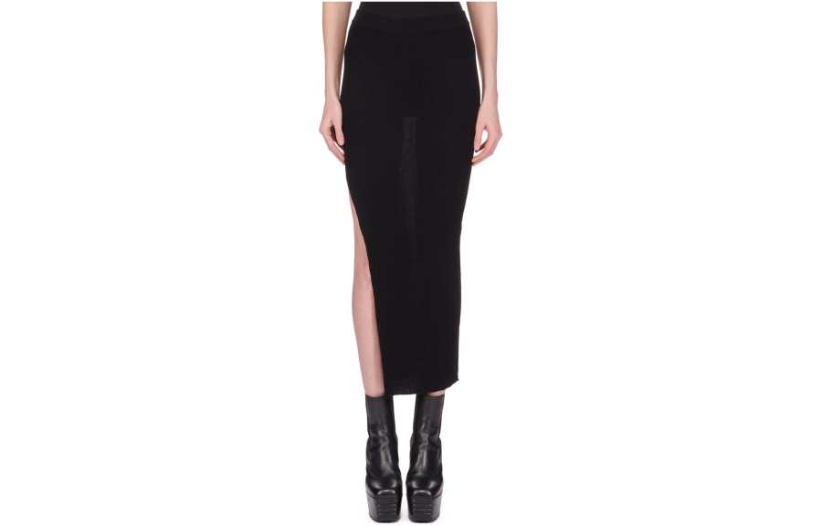 Rick Owens Ziggy ribbed-knit maxi skirt