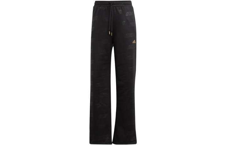 Adidas Adidas Embossed Monogram Fleece Pants Knitted Sweatpants Women's Black