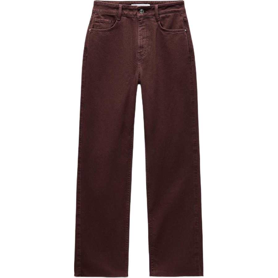 ZARA Jeans Women's Burgundy Red Color