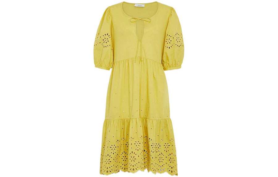COACH SS22 Short Sleeved Dress Women's Yellow