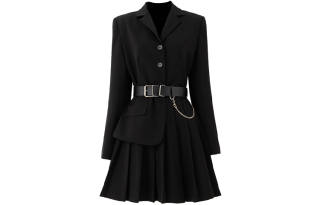 SOON FLOWER Long Sleeved Dress Women's Black