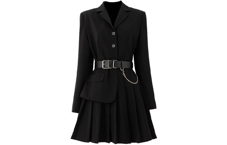 SOON FLOWER Long Sleeved Dress Women's Black
