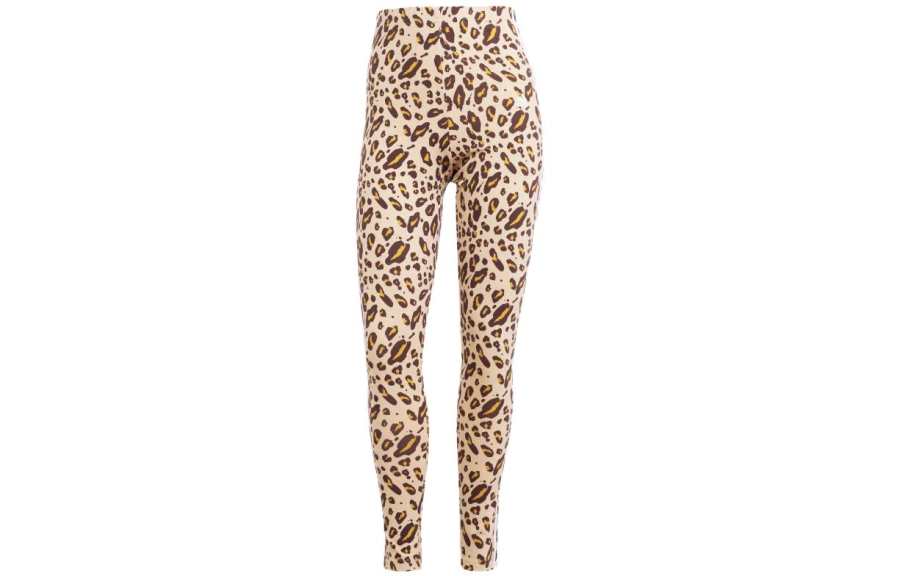 Adidas Adidas Ssentials 3 Stripes Animal Print Leggings Women's Brown