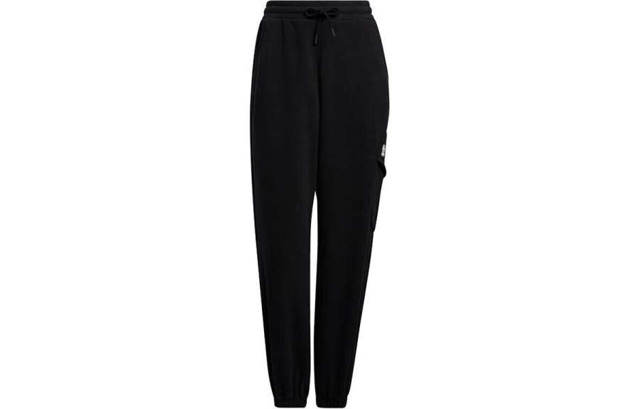 Adidas Neo Knitted Sweatpants Women's Black Moderate Cuffed Pants