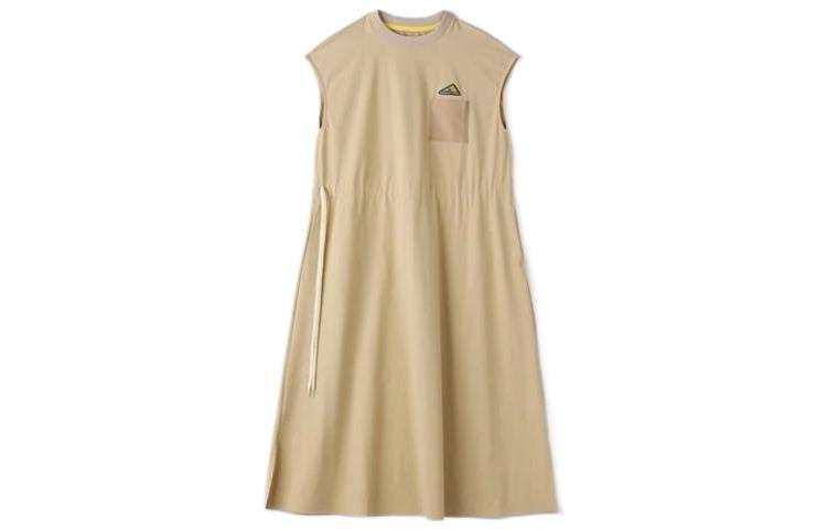 New Balance New Balance Sleeveless Dresses Women's Khaki Crew Neck Moderate Mid Length