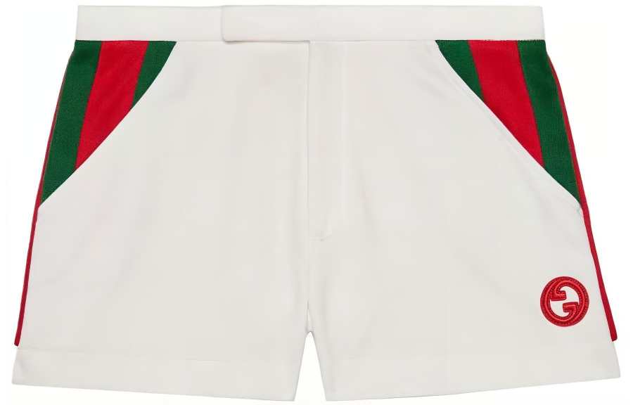 GUCCI Web-stripe high-waist shorts