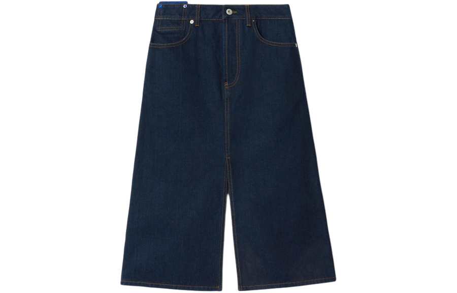 Burberry SS24 Denim Long Skirt Women's Blue