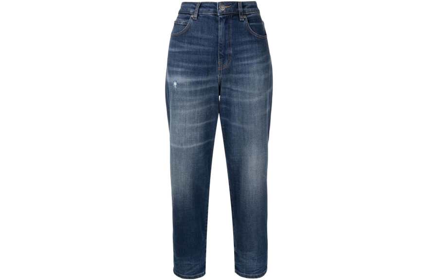 PINKO Jeans Women's Blue Moderate Straight Fit Pants