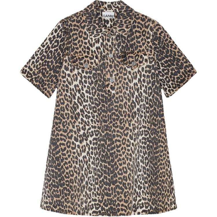 Ganni Leopard Printed Mini Dress