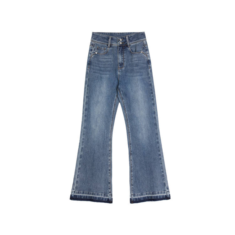 ELLE Jeans Women's Denim Blue Moderate Flared Pants