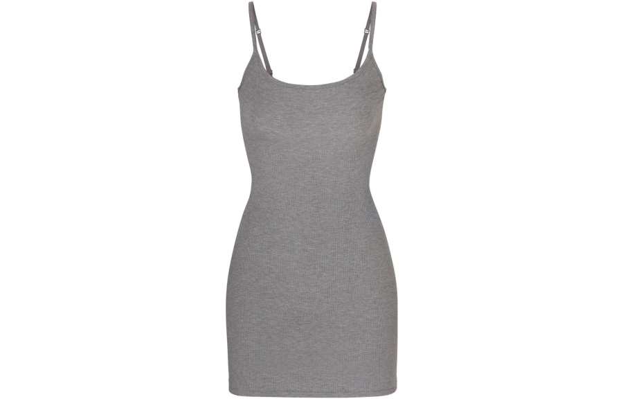 Skims Slip Dresses Women's Heather Gray Moderate Mid Length