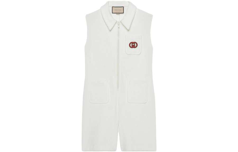 GUCCI FW23 Sleeveless Jumpsuit Women's White
