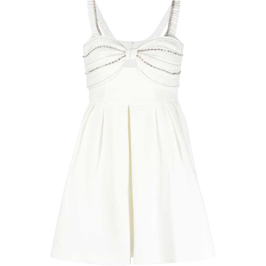 Self-portrait crystal-embellished mini dress