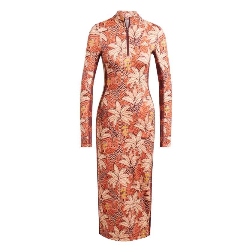 Adidas Adidas FARM Rio Long Sleeved Dress Women's Leisurely Yellow/Misty Copper/Active Gold
