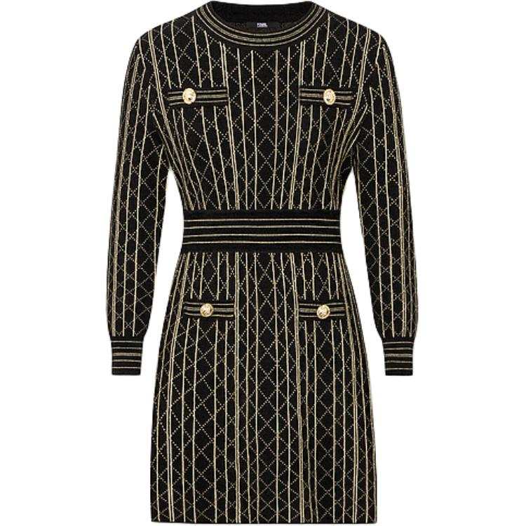 KARL LAGERFELD / Karl Lagerfeld Jeans Long Sleeved Dress Women's Black