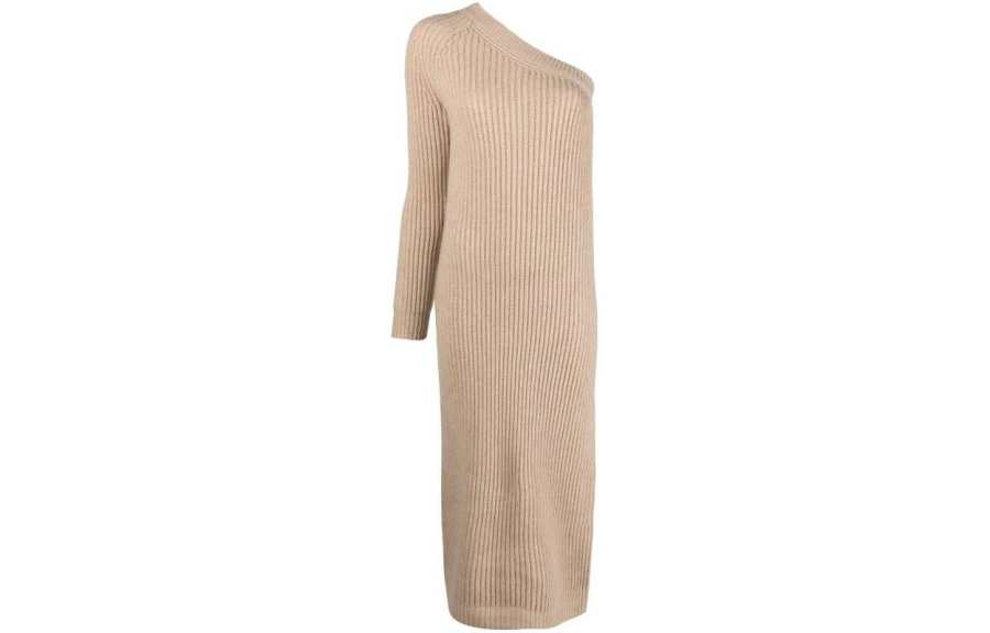 MaxMara MaxMara Monospalla one-shoulder ribbed knit maxi dress
