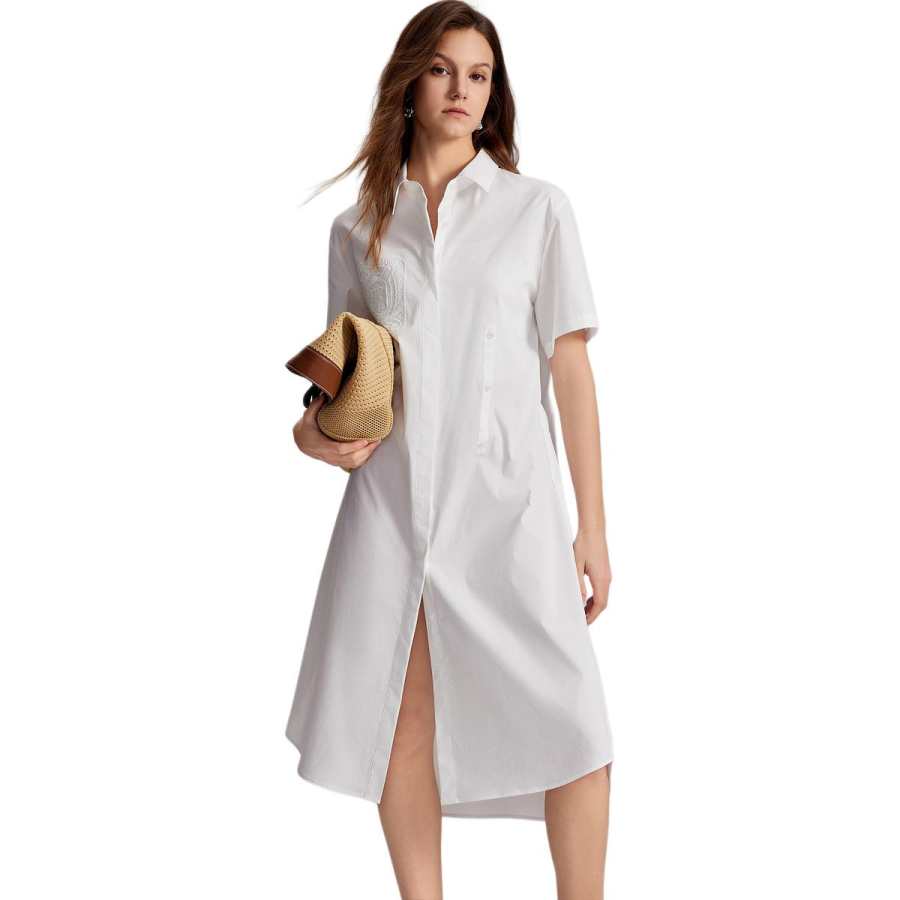 ELLE Short Sleeved Dress Women's White