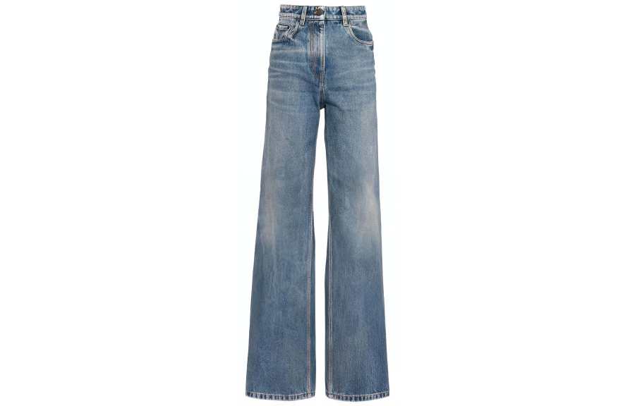 PRADA Prada bleached-effect straight-leg jeans