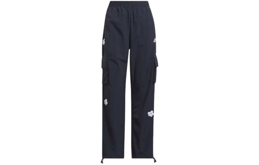 Adidas Adidas Knitted Sweatpants Women's Navy Blue Moderate Straight Fit Pants