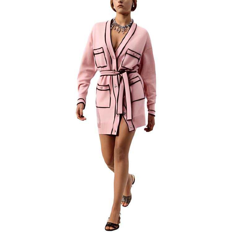 CHANEL SS21 Long Sleeved Dress Women's Pink