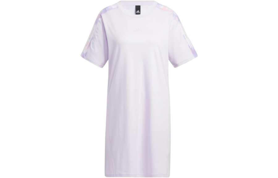 Adidas Adidas Short Sleeved Dresses Women's Light Purple Crew Neck Moderate Short