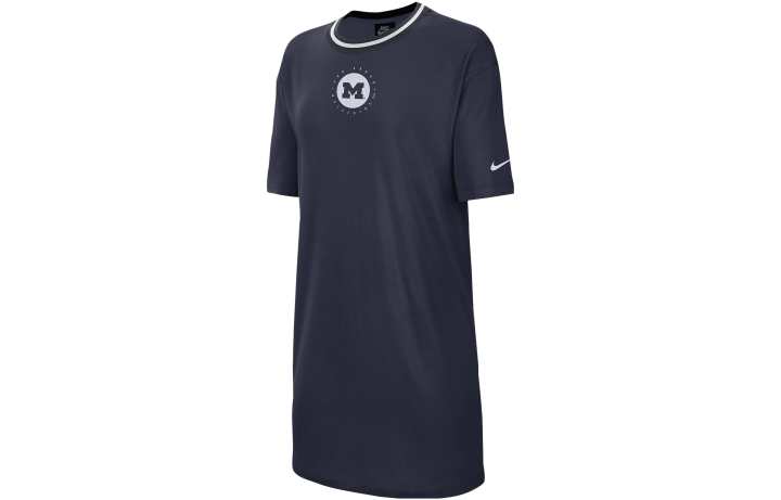 Nike Nike Short Sleeved Dresses Women's Collegiate Marine Blue Crew Neck Thin Mid Length