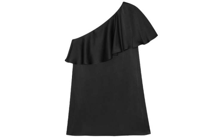 SAINT LAURENT SAINT LAURENT Ruffled One shoulder Dress