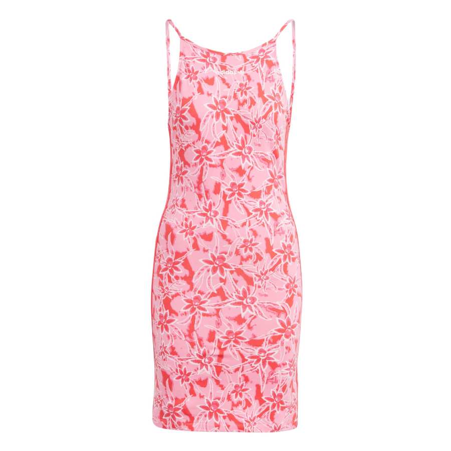 Adidas Originals Slip Dresses Women's Clear Pink Crew Neck Moderate Short