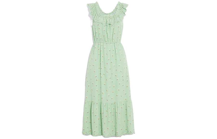 COACH Sleeveless Dresses Women's Green Moderate Long