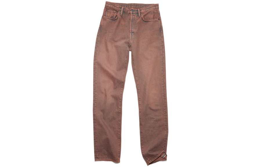 Acne Studios Jeans Women's Dark Red Moderate Straight Fit Pants