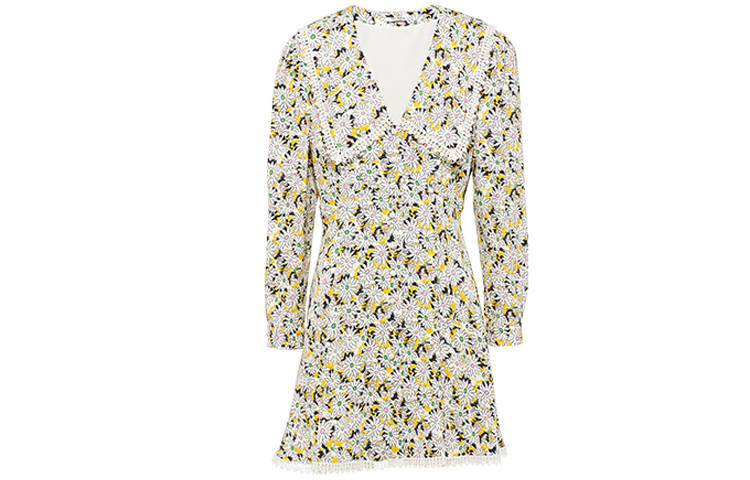 MIU MIU FW21 Long Sleeved Dress Women's Yellow